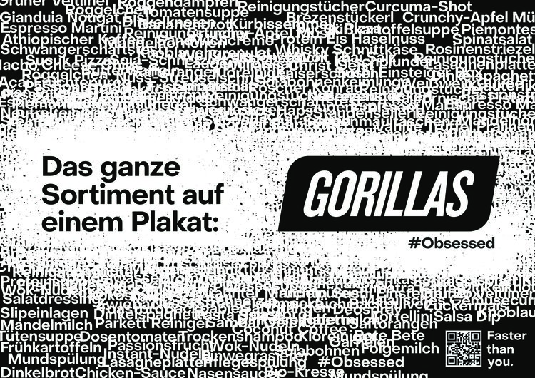 Das ganze Sortiment auf einem Plakat