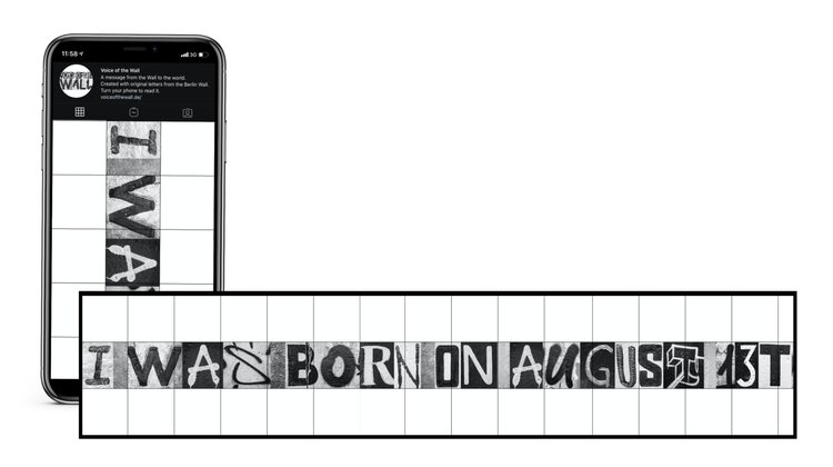 Voice of the Wall — Langformat-Message im Instagram-Grid