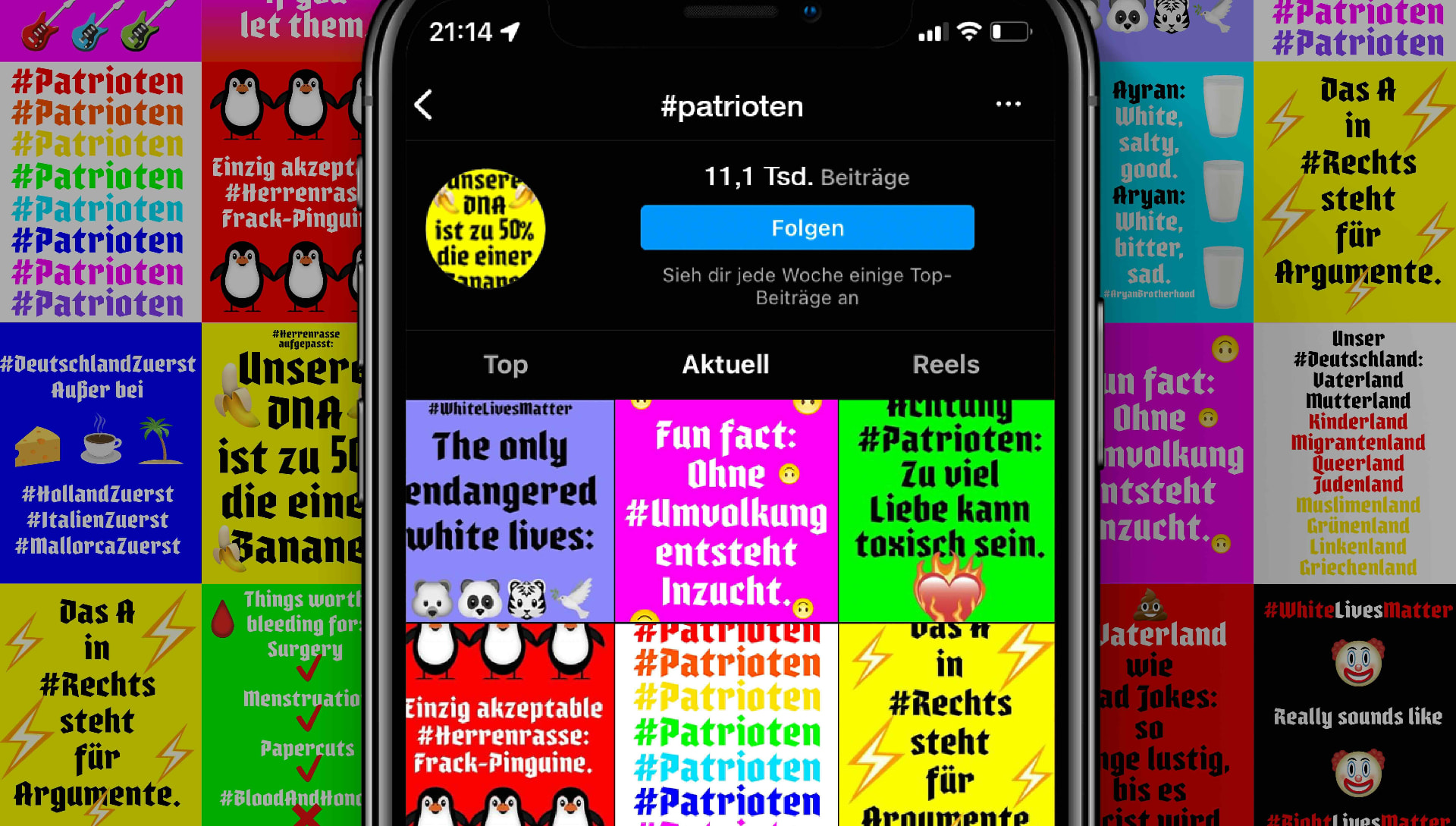 Hashtags gegen Hass — Instagram-Hashtagansicht